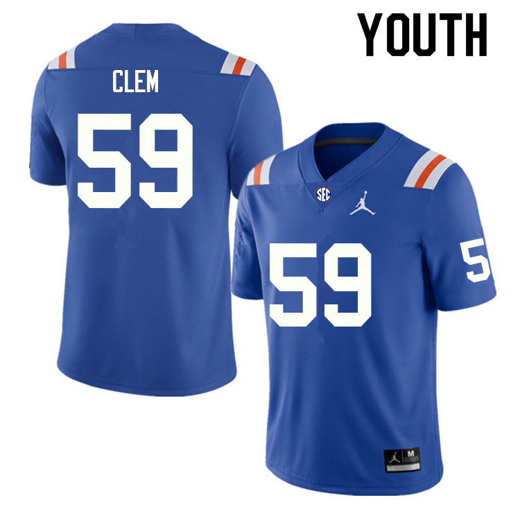 Youth #59 Hayden Clem Florida Gators College Football Jerseys Sale-Throwback
